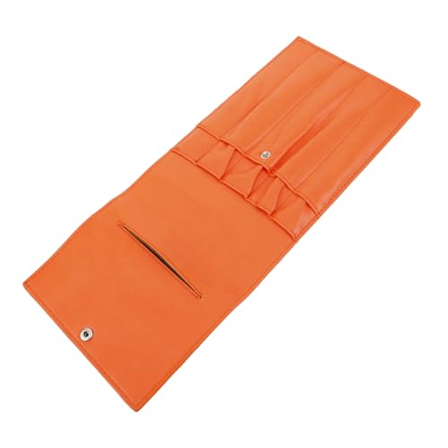 Lurrose Aufbewahrungstasche Für Nadeln Strickzubehör Tasche Für Häkelnadeln Tasche Für Webnadeln Behälter Für Häkelwerkzeuge Nadel-organizer-tasche Tasche Für Stricknadeln Orange Leder von Lurrose