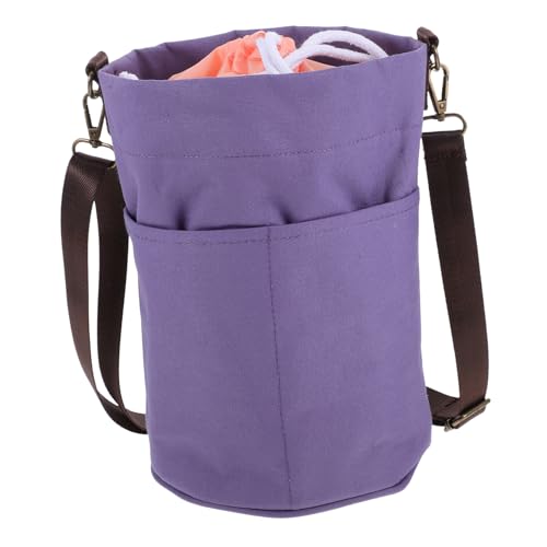 Lurrose Aufbewahrungstasche Für Strickwerkzeuge Stricktasche Aufbewahrungsschrank Für Garn Einkaufstasche Aus Garn Garnhalter Zum Häkeln Gehäkelte Reisetasche Häkeltasche Violett Segeltuch von Lurrose