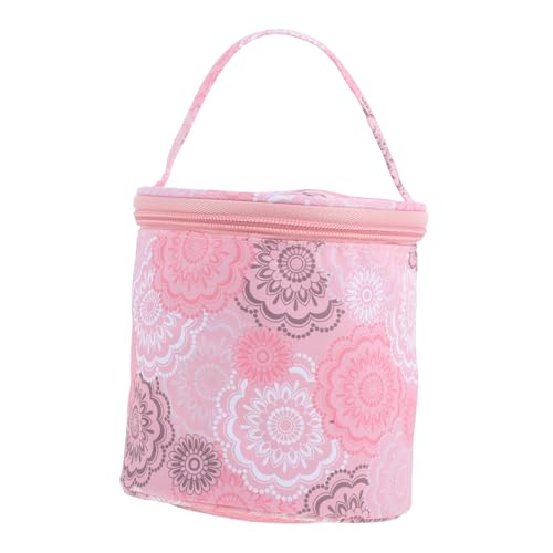 Lurrose Aufbewahrungstasche aus Wolle Aufbewahrungstasche für Garn gehäkelte Aufbewahrungstasche garn tragetasche Strickgarn Tasche Garn-Organizer Stricktasche Garnhalter Polyester Rosa von Lurrose