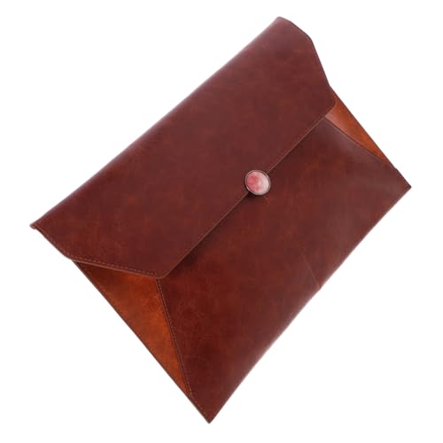 Lurrose Dokumententasche Aus Leder Praktische Datei-organizer Aktenumschläge Aus Stoff Aktentaschen Praktische Aktenordner Taschen Mit Knopfleiste Dokumentenumschläge Brown Oxford-stoff von Lurrose