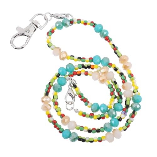 Lurrose Einfache Reißverschlusskette Id-schlüsselband Perlenkette Für Frauen Accessoires Für Damen Hängende Kette Hängendes Kettendekor Farbige Schlüsselbänder Id-halskette Glasperlen Blue von Lurrose