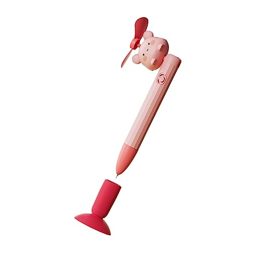 Lurrose Fan-Stift glatter Schreibstift Aufkleber Handheld-Fans Kugelschreiber mit Cartoon Stift mit fächer multifunktionaler Schreibstift Stift für Sport Rosa von Lurrose