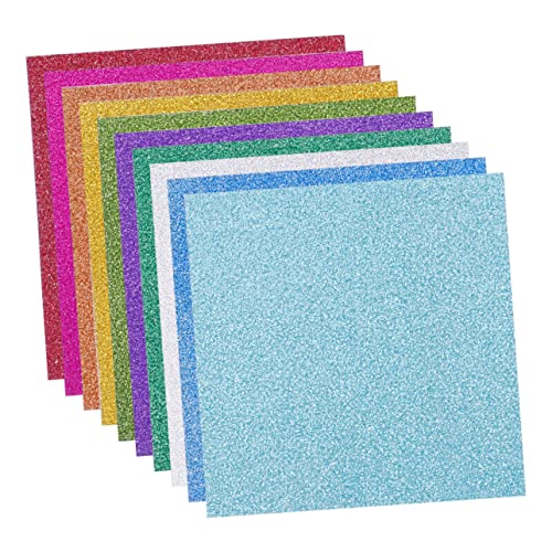 Lurrose Glitzerpapier Set Bunte Funkelnde Bastelmaterialien Für Kreative DIY Projekte 10 Farben Pro Farbe von Lurrose