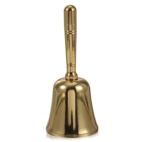 Lurrose Hand rasseln aus Messing Santa Hand Glocke Abendessen Handglocke Restaurant-Rufglocken Serviceglocke handglocken tischklingel Weihnachtsglocke Restaurant-Rufservice-Glocke Golden von Lurrose