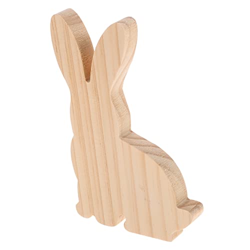 Lurrose Hasenschmuck aus Holz ausgestopft Kinderspielzeug Tischplatte dekoratives Herzstück Hase Heu ostern zu ostern Tischschilder zu Ostern Hasendekoration von Lurrose