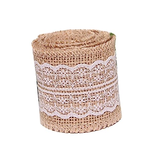 Lurrose Juteband geschenkbänder Hessian ribbon Natural ribbon Lace ribbon ribbon rotes Satinband Draht Zeremonie Kommode rustikal Käsetuch Hessisches Band Bastelband aus Spitze von Lurrose