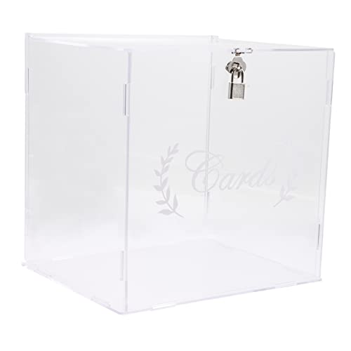 Lurrose Kastenkasten Tombola-box Spendenbehälter Gefälschte Glückwunschkarte Hochzeitskarten Hochzeits-requisiten Durchsichtige Kartons Hochzeitsgeschenkkarte Briefkasten Acryl von Lurrose