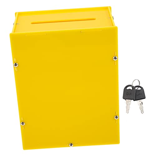 Lurrose Kastenkasten Wahlurne Tombola-losbehälter Briefkasten Zur Wandmontage Abstimmungsticket-container Stimmkarteninhaber Wandmontierter Briefkasten Gesicherter Briefkasten Yellow Acryl von Lurrose