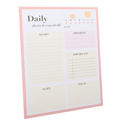 Lurrose Notizblock-Set Arbeitsplanblock To-Do-Listenblock To-Do-Liste planen Pad Planer-Organizer-Notizbuch Wochenplaner Notizblöcke Datum Notizblock notizbuch zu machen Papier Rosa von Lurrose