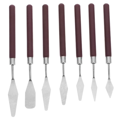 Lurrose Schaber Palettenmesser Ölmalerei Spachtel Set 7 Teiliges Set Rostfreiem Stahl Mit Holzgriff Malmesser Für Und Acrylfarben Ideal Für Künstler Und Kunststudenten Malspachtel Und von Lurrose