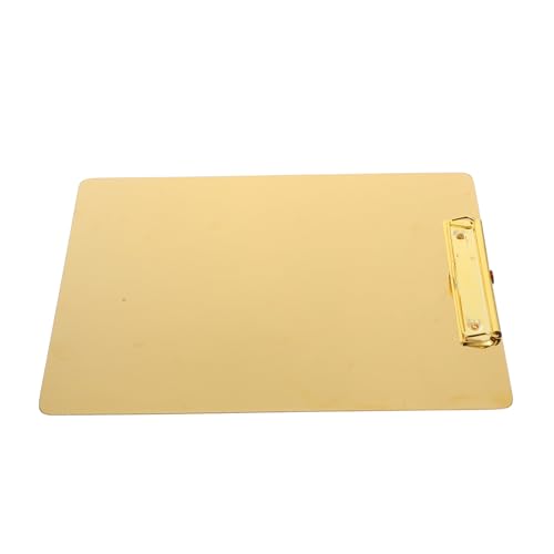 Lurrose Papierhalter Klemmbrett write board büroartikel Dokumentenhalter bürogadges papierklammer Bretter Whiteboards für Wände Planke klemmmarkise ordner A4-Klemmbrett Schreibtafel Golden von Lurrose