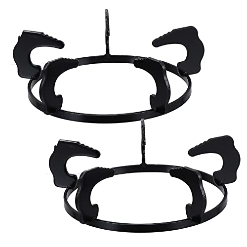 Lurrose Pfannenträger 2Pcs Küche Gasherd Rack Non Slip Schwarz Gusseisen Herd Untersetzer Fünf Ohr Wok Unterstützung Ring Anti- Skid Topf Rack Küche Herd Zubeh?r 20. 2Cm Gaskocher Gitter von Lurrose