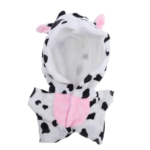 Lurrose Puppenkuh-Strampler Niedliche Puppenmode Puppen Outfits Puppen Kleidung Süße Puppenmode Puppen Bekleidung Kuh Kleidung Pyjama Kuhkostüm für Puppe Puppen-Kuh-Kostüm kurzer Plüsch von Lurrose