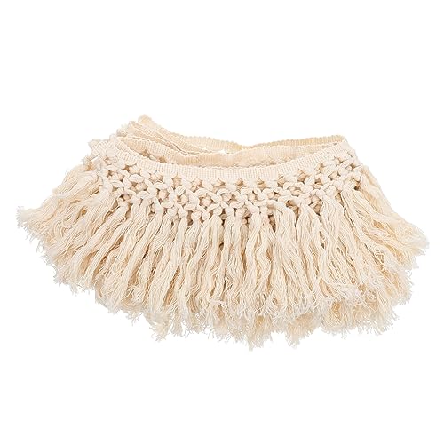 Lurrose Quastenbart bastelzubehör quasten gardinen Quasten-Design brims Spitzenbesatz Vorhang Quastenbesatz geschenkband kreative kleidung quaste Fransenbesatz mit Quaste Polyester Beige von Lurrose