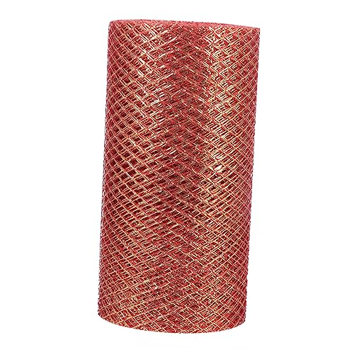 Lurrose Rollen Diamantmaschenrolle Sitzband Sackleinen Funkelnd Partygeschenke Dekorationen Im Freien Strass-mesh-besatz Dekorativ Lockenbandlicht Quaste Rand Beleuchtet Pop Polyester Rot von Lurrose