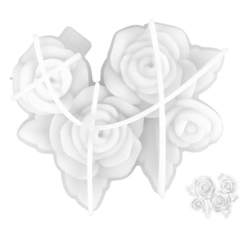 Lurrose Rosenschimmel Rosen-Fondant-Form Seifenformen Jodformen Rosen-Eiswürfelformen Pfingstrosen Abs wandverkleidung wand polsterung Rosenform aus Silikon Blumen-Rosenform Kieselgel Weiß von Lurrose