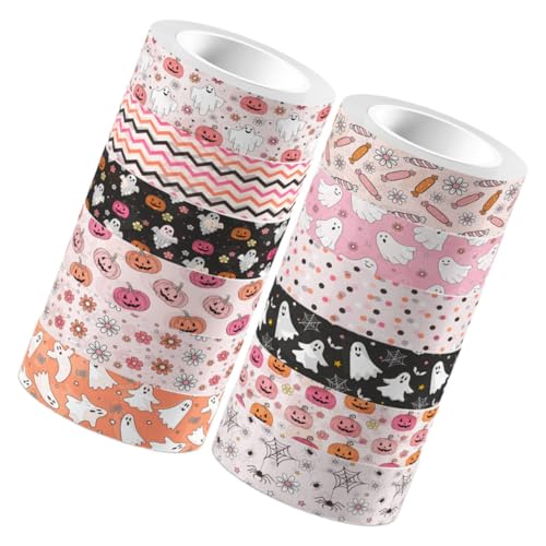 Lurrose Satz Halloween-Dekoration Kürbis Washi Tape Präsentieren Sie Verpackungsbänder Tagebuchband halloween dekoration Transparentes Washi Tape Geschenkband Halloween-Packband Aufkleber von Lurrose