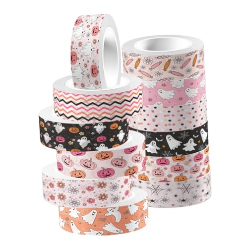 Lurrose Satz Halloween-dekoration Herbst-klebeband Halloween-band Thanksgiving-washi-tape Kürbis Washi Tapes Halloween-packband Tagebuchband Halloween-klebeband Geschenkband Aufkleber von Lurrose