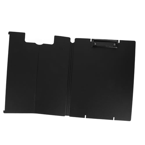 Lurrose Schreibtafelblock Dokumentenmappe mit Klemmbrett bedecktes Klemmbrett Papierorganisator für den Schreibtisch Clipboard-Ordner Ordner-Organizer für den Schreibtisch Metall Black von Lurrose