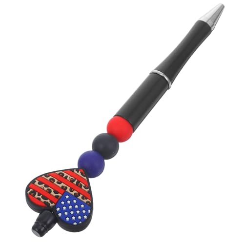 Lurrose Silikon Flaggenstift Knister Gelstifte Feine Spitze Schwarze Stifte Lackstifte Gravierter Stylus Roter Tintenstift Notizblock Hübsche Stifte Für Frauen Kugelschreiber von Lurrose