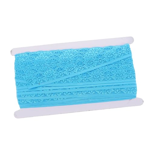 Lurrose Spitzendekoration bastelzeug dekoring verkleidung decor Kleidung Dekoration Spitzenband Nähdekorationen Spitzenarmband Rock Kleidung Ausschnitt Spitze DIY-Nähmaterial Nylon Blue von Lurrose