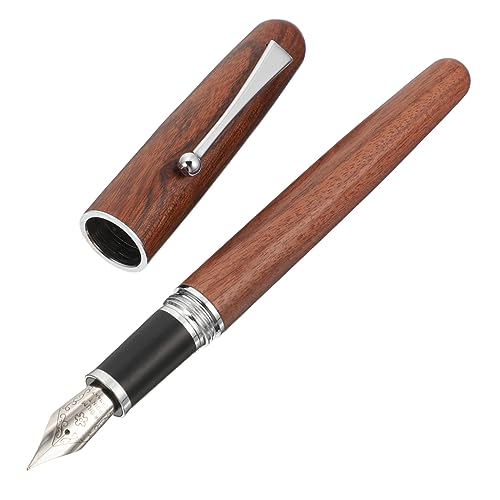 Lurrose Stift Tinte Nachfüllbar Einziehbar Marker Zeichen Brunnen Zeichnung Deckel Brief Kalligraphie Kunst Lanyard Löschbar Holz von Lurrose