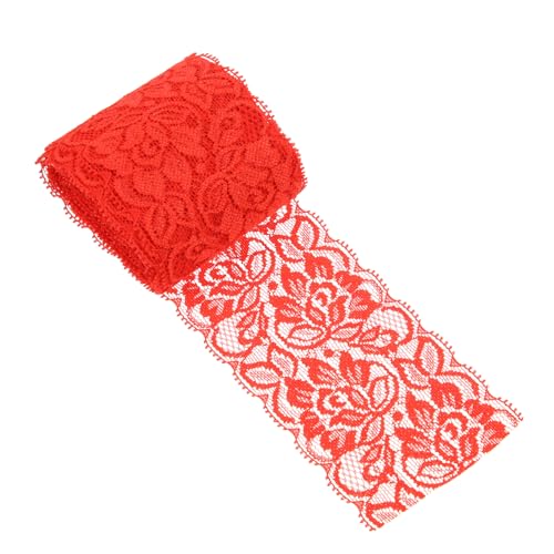 Lurrose Stretch-Spitze hochzeitsdekoration wedding decoration handmass tischdeko esstisch Streifen Blumenbesatz Leinen kleidung Spitzenband selber machen Spitzengewebeband Nylongarn rot von Lurrose