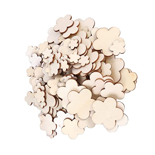 Lurrose Unfertige Holzblütenform Holzscheiben Set Für Basteln Scrapbooking DIY Deko Verschiedene Größen 4 Cm Für Geburtstagsfeier Hochzeitsdekoration von Lurrose