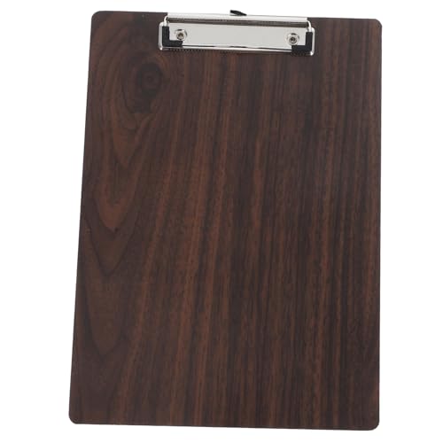 Lurrose Zwischenablage Holz Clipboard Zeichenbrett Brettklemmen für den Außenbereich Brettklammern für Baubedarf Aufbewahrungs-Klemmbrett Büropapierhalter Tafel Holz und Edelstahl Coffee von Lurrose