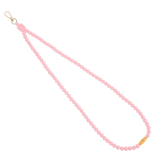 Lurrose hängende Kette Ausweisband für Damen Lanyard für Abzeichenrollen Kreuzfahrt-Lanyard Schlüsselband Handyanhänger brillenkette Telefonkettendekor mit Perlen Handygurte Kieselgel Rosa von Lurrose