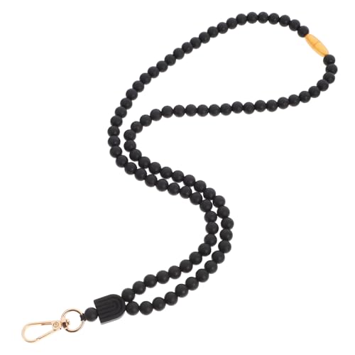 Lurrose hängende Kette ID-Abzeichen-Halskette Anti-verlorene Telefonkette Brillenketten Handyanhänger Schlüsselband schlüsselkette perlen telefon charms Handy-Umhängeband Kieselgel Black von Lurrose