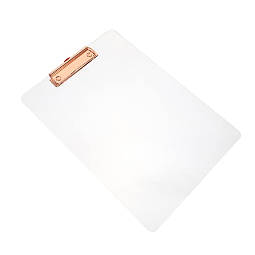 Lurrose transparenter Ordner schreibtafel buchstabentafel Schreibplatte Schreibunterlage Schreibbrett Büro-Klemmbrett kleines Klemmbrett Acryl-Klemmbretter Datei-Klemmbrett Eisen Rose Gold von Lurrose