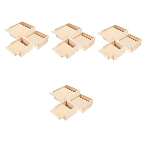 Packung Mit 12 Stück Schublade aus Holz Schmuck-Geschenkboxen mit Deckel schmuckkästchen storage boxes Schmuckkoffer Holzkisten unfertig Holzkisten mit Deckel Lurrose von Lurrose