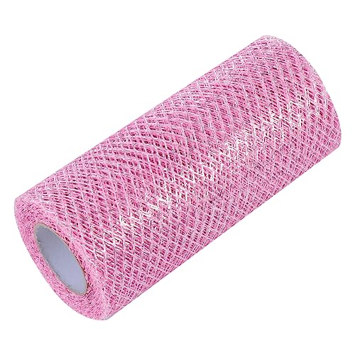 Rollen Diamantmaschenrolle Partybecher Spitzenbänder alles zum Geburtstag Wimpelkette Feiertagsband Wand hochzeitsdeko wedding decoration Netzband Bastelnetz Polyester Rosa Lurrose von Lurrose