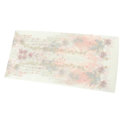 Spitzenstoff Spitze Nähen Paillettenkleid Kleidung Spitzenband Stoffspitze Gestickte Applikation Strasssteine ​​nähen Spitzenbesatzband Vintage-spitzenbesatz Braut- Polyester Rosa Lurrose von Lurrose