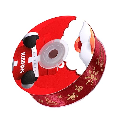 Weihnachtsband geschenkband ribbon weihnachtadeko dekorieren dekoration weihnachten Schleifenspitze für den Weihnachtsbaum Gold Band zum Basteln Wickelband Polyester rot Lurrose von Lurrose