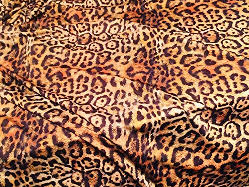 Lycra-Stoff mit Leoparden-Panther-Tierdruck, 4-Wege-Stretch-Polyester-Jersey-Material für Bikini, Kleiderherstellung (Probe 10 cm x 10 cm) von LushFabric