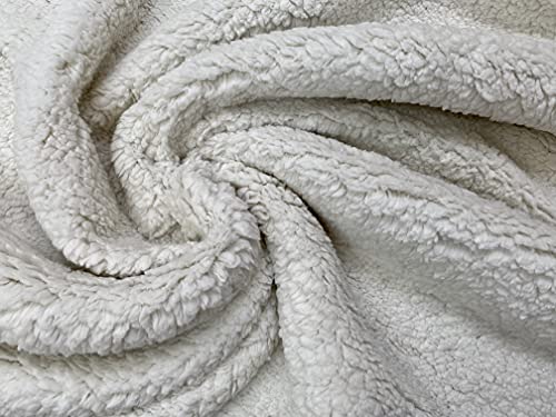 Sherpa-Fleecestoff, superweiches Stretchmaterial, Heimdekoration, Polstermöbel, Schneiderei, Plüsch, 165 cm breit (1 Meter, weiß) von LushFabric