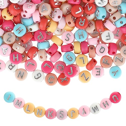 1000 Stück Buchstabenperlen A-Z Bunte Buchstabenperlen 7 mm Acrylperlen Perlen zum Auffädeln für Armbänder Halsketten Schmuck DIY Herstellung Style2 von Lusofie