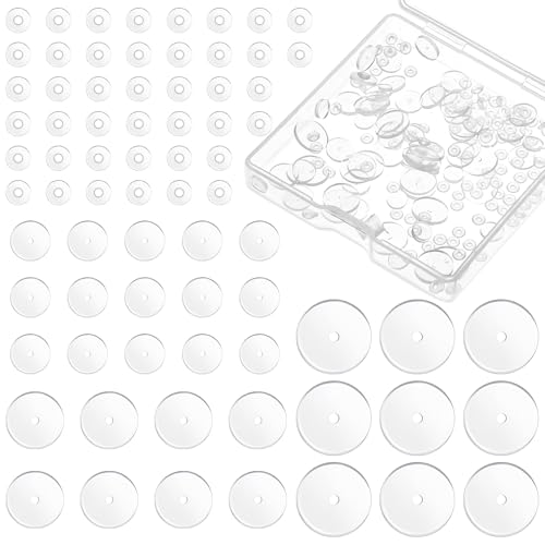 240 Stück Discs Für Ohrring Rücken 3/5/7/9 Mm Durchsichtige Ohrringverschlüsse Clear Disc Pads to Stabilize Earrings Silikon Piercing Scheiben Ohrstecker Verschluss Stabilisieren Ohrring Stopper von Lusofie