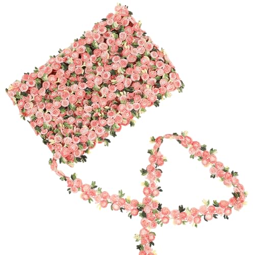 5 Yards Spitzenband Florale Spitzenborte Blumenband Rose Borten und Bänder zum Nähen Paspelband zum Nähen Stickerei Zierband zum Nähen für Stoffdekoration Nähen Basteln Vorhänge Kleidung(520 cm) von Lusofie