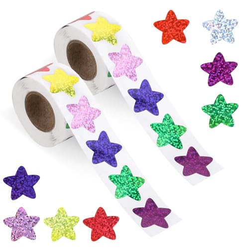 Bunt Sterne Aufkleber 1 Zoll 1000 Stück Selbstklebende Kleine Stern Sticker Glitzer sticker schule Belohnungs Aufkleber Für Kinder Sternaufkleber Für DIY Scrapbooking Dekoration von Lusofie