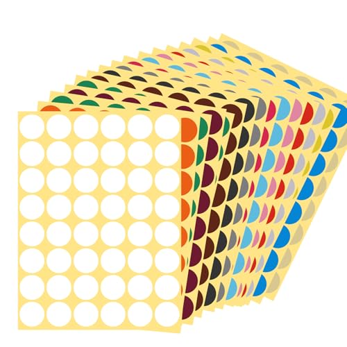 Colored Dot Stickers Klebepunkte Bunt Klebepunkte Aufkleber Rund 16 Bilder 16 Farbe Markierungspunkte Klebepunkte Bunt Aufkleber Klebepunkte bunt Punkte Aufkleber für Büro Schule Kalender (25mm) von Lusofie