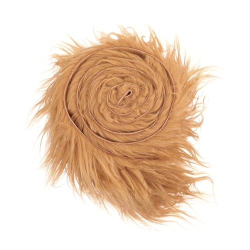 Kunstfell Zum Basteln 10 X 150 Cm Furry Faux Precut Strips Flauschiger Kunstpelzstoff Zotteliger PlüSch Kunstpelz Pelz Fell Fluffy Stoff Für Zwerge Bart Haare Cosplay DIY Weihnachts (Braun) von Lusofie