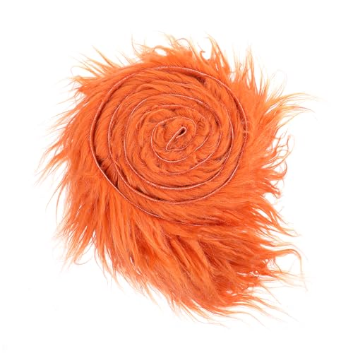 Kunstfell Zum Basteln 10 X 150 Cm Furry Faux Precut Strips Flauschiger Kunstpelzstoff Zotteliger PlüSch Kunstpelz Pelz Fell Fluffy Stoff Für Zwerge Bart Haare Cosplay DIY Weihnachts (Orange) von Lusofie