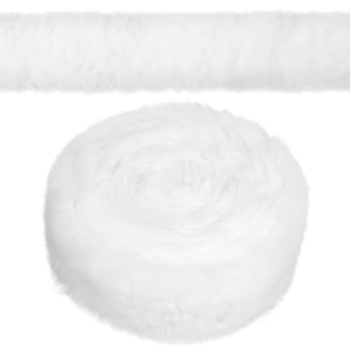 Kunstfell Zum Basteln 5 cm x 2,7 m Furry Faux Precut Strips Zotteliger Kunstleder Plüsch Kunstpelzstoff Pelz Fell Fluffy Stoff Kunstpelz Für Zwerge Bart Haare Cosplay DIY Weihnachts(Weiß) (Weiß) von Lusofie