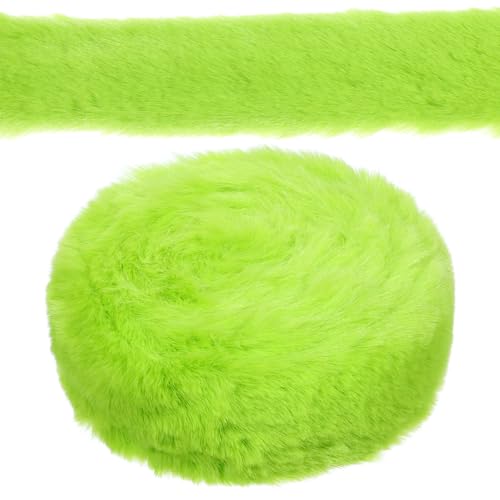 Kunstfell Zum Basteln 5 cm x 2,7 m Furry Faux Precut Strips Zotteliger Kunstleder Plüsch Kunstpelzstoff Pelz Fell Fluffy Stoff Kunstpelz Für Zwerge Bart Haare Cosplay DIY Weihnachts(Weiß) (grün) von Lusofie