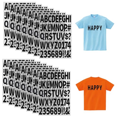 Lusofie 12 Blatt Buchstaben Aufbügeln Bügelbuchstaben Textilien Aufbügler Selber Gestalten Aufnäher Buchstaben Buchstabe Aufbügeln DIY Bastelarbeiten Bedrucken Sporttrikots Stoff T Shirts Schwarz von Lusofie