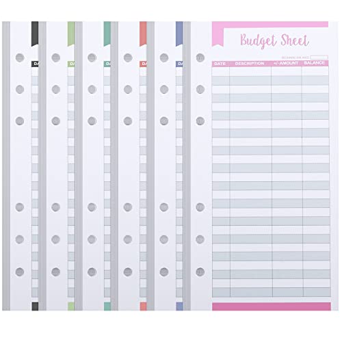 Lusofie 60 Stück Budgetblatt Budget Sheets A6 Nachfüllpapier Budget Planner Deutsch Zubehör A6 Budgetblatt mit 6 Loch Budgetblätter für Binder Notizbuch Blatt Budgetplaner Notizpapier Set von Lusofie