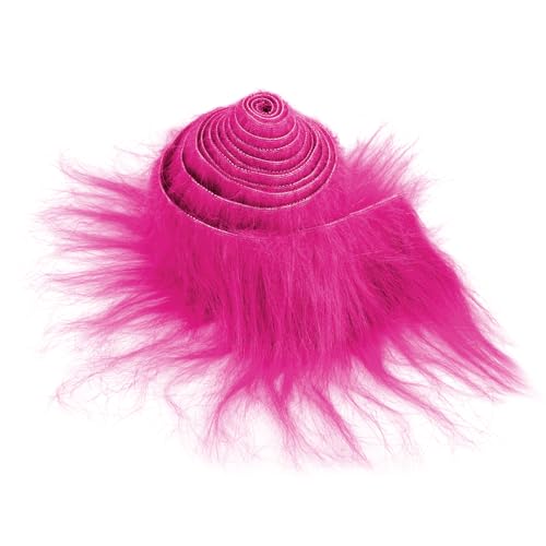 Zotteliger Plüsch-Kunstfellstoff, vorgeschnittene Streifen, 5,1 x 152,4 cm, Hot Pink, flauschiges Kunstfell, für Zwerge, Bart, Weihnachtsmann, Haare, Zwerg, Cosplay, Kostüm, DIY, Handwerk von Lusofie